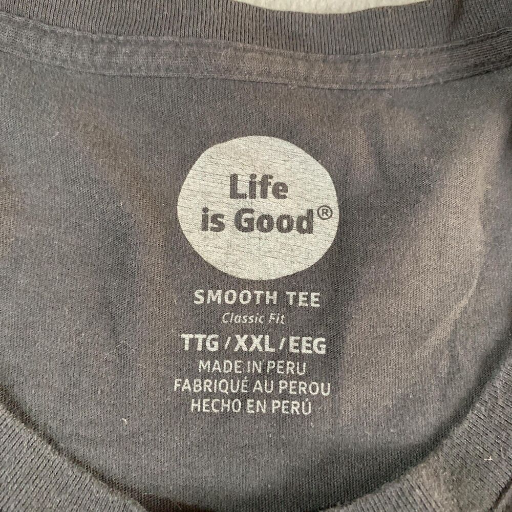 Life Is Good Shirt Mens 2XL Gray Truck Guitar Positive Lifestyle Graphic Tee - Picture 8 of 10